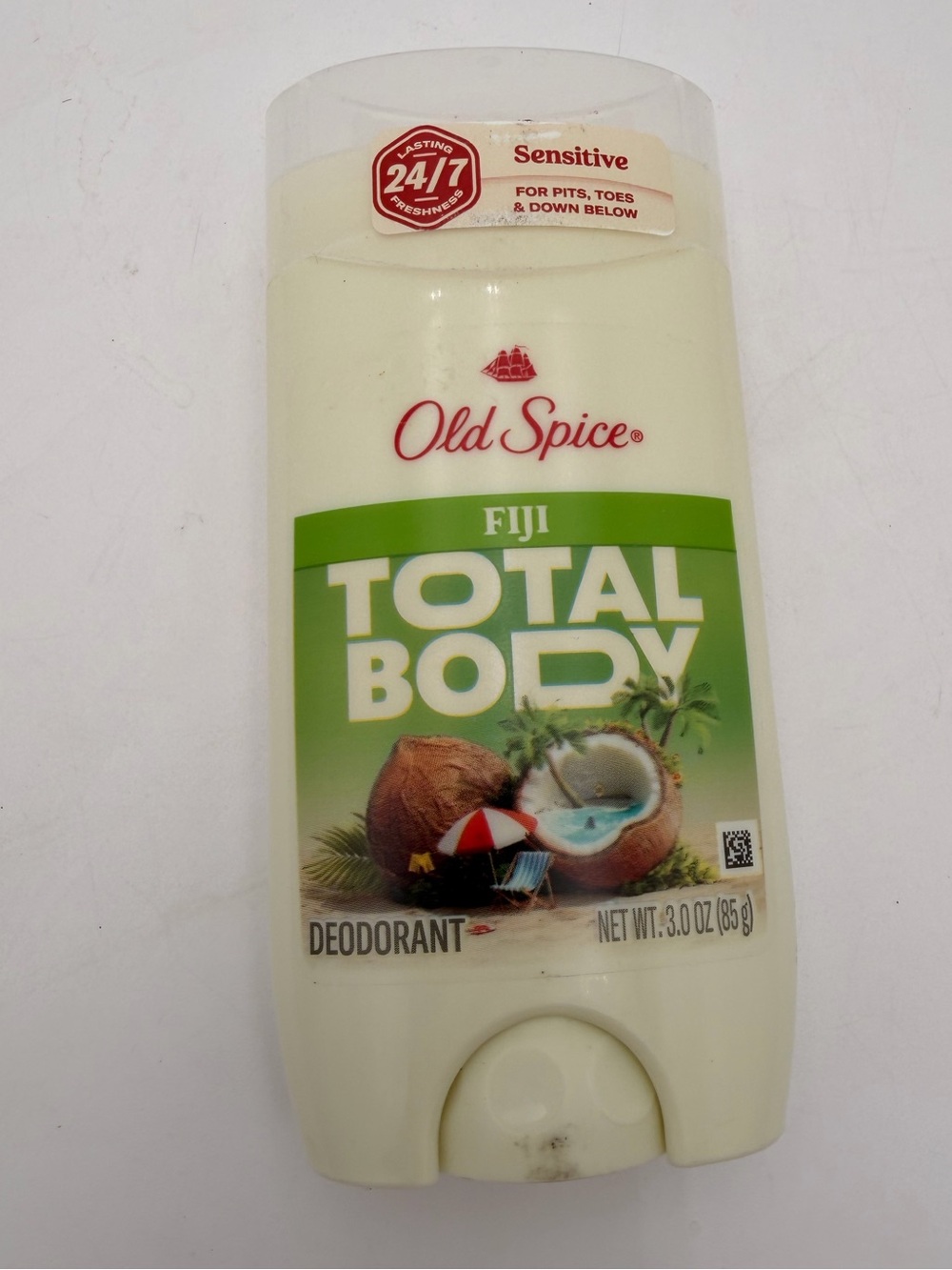 Old Spice Fiji Sensitive Total Body Deodorant Stick - Cream 3 oz.
